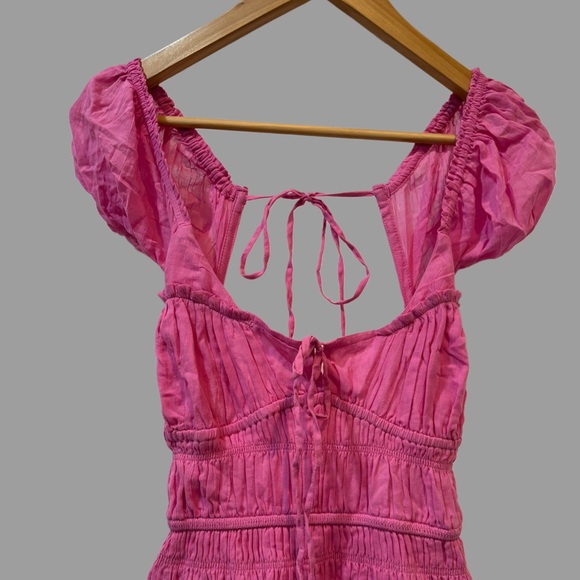 Free People Pink Midi Bonita Dress backless - Picture 5 of 10